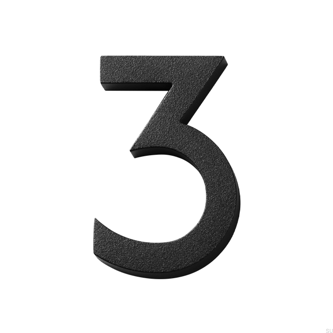 Modern house number large number 3 Aluminum