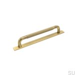Elongated furniture handle with a Helix 160 washer, Antique Bronze