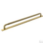 Elongated furniture handle with a Helix 320 washer, Antique Bronze
