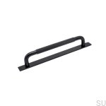 Elongated furniture handle with Helix 160 washer Black Metal