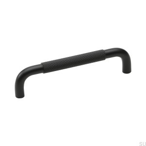 Elongated furniture handle Helix 128 Black Metal
