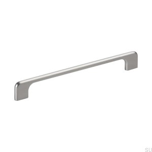 Oblong furniture handle Doppia 256/288 Silver aluminum