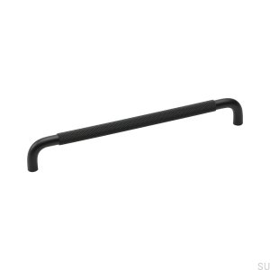 Elongated furniture handle Helix 224 Black Metal