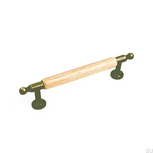Elongated furniture handle 4816 Wooden, oak with antique