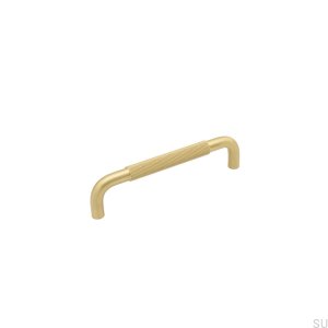 Elongated furniture handle Helix 128 Gold Brushed