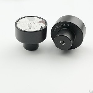 Marbelo furniture knob Steel black Terrazzo