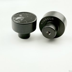 Marbelo furniture knob Steel black Black marble