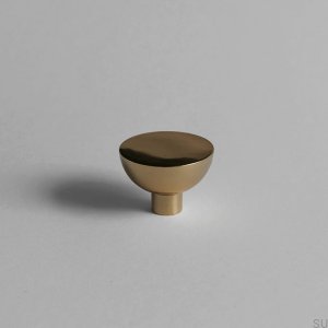Luna M furniture knob, polished brass