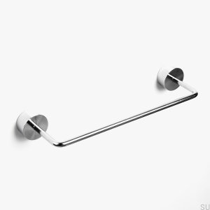 Elongated furniture handle Luciola 128 Chrome-plated brass