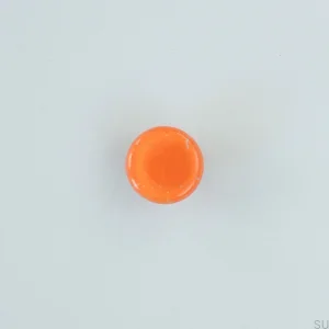 Furniture knob, round, glass, orange