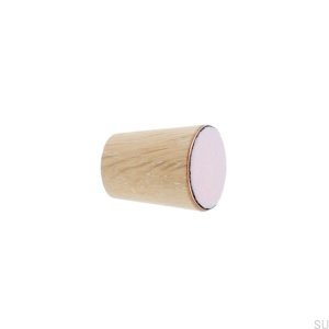 Furniture Knob Simple Cone Wooden Enamel Light Pink Oil White