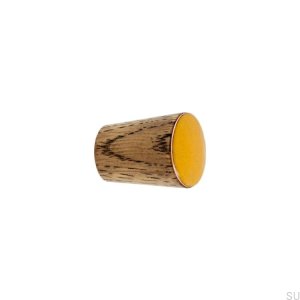 Furniture knob Simple Cone Wooden Enameled Orange Tinted Oil