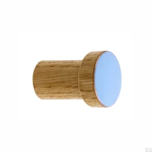 Wall hanger Simple Wooden Enameled Light Blue - Oil Colorless Semi-matt
