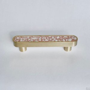 Long furniture handle Railing Brass Brushed Pink Terrazzo
