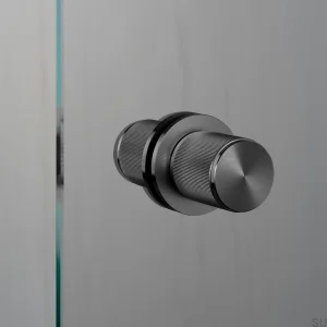 Double-sided door knob Linear Fixed Gun Metal