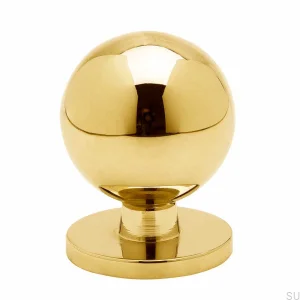 Solliden Brass Furniture Knob, Polished, Lacquered