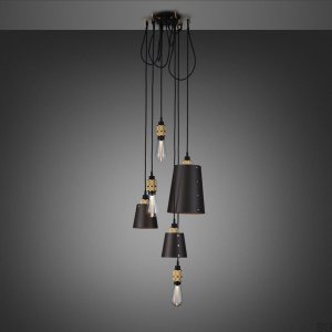Hooked 6.0 Mix Graphite / Brass Chandelier - 2.6M [A611]