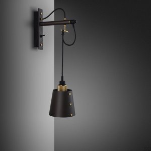 Hooked Wall Small Lamp Graphite / Brass [A901]