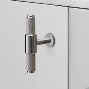 Furniture handle T-Bar Steel Silver