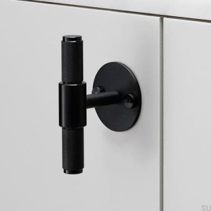 Furniture handle with T-BAR PLATE washer Metal Black