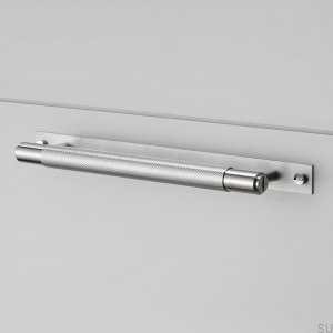 Furniture handle with Pull Bar Plate Small Steel Silver