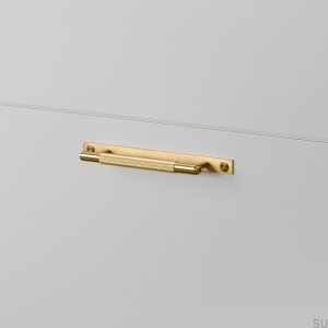 Furniture handle Pull Bar Plate Linear Small 125 Brass