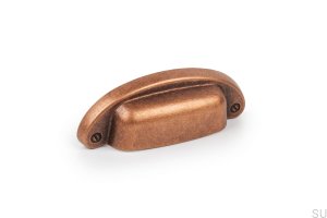 Petra 64 antique copper shell furniture handle