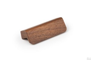 Elongated furniture handle Flapp 32 Wooden Walnut
