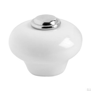 Furniture knob 409 Polished chrome porcelain
