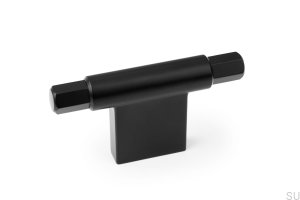 Furniture knob T-Bar Prisma Metal Black Matt