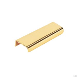 Edge furniture handle Lip 120 Gold Polished and varnished brass