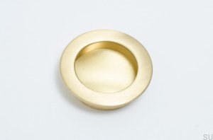 Recessed handle for sliding doors. Brass, Brushed Unpainted