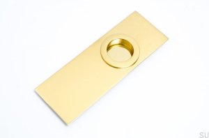 Recessed handle for sliding doors 170 Polished Brass Unpainted