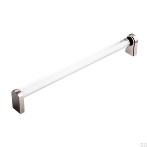 Art Deco 2 oblong furniture handle Brass, nickel-plated, plexiglass