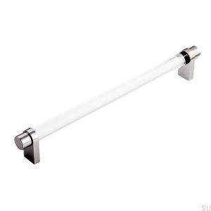 Art Deco 3 oblong furniture handle Chrome-plated brass plexiglass