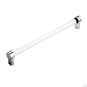 Art Deco 4 elongated furniture handle Chrome-plated brass, plexiglass