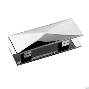 Elongated Art Deco 5 Furniture Handle Chrome-plated brass