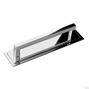 Elongated Art Deco 6 Furniture Handle Chrome-plated brass