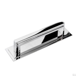 Elongated furniture handle Art Deco 13 Metal chrome