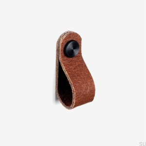 Brown Pina furniture knob with black Pinatex