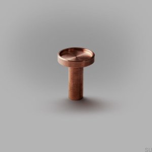 Ina S Cu furniture knob, Copper, Brushed Unpainted