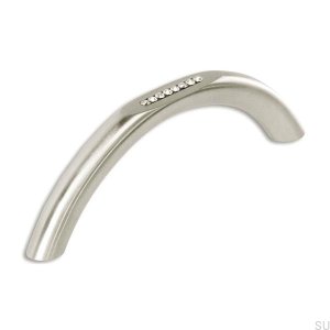Oblong furniture handle with Swarovski crystals 9060 96 Silver
