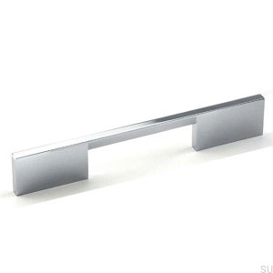Elongated furniture handle 7571 192 Polished chrome