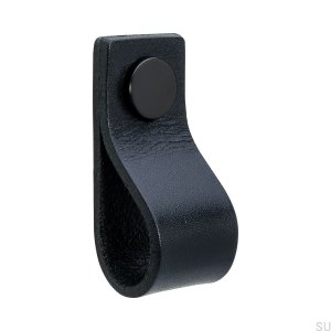 Loop 65 furniture handle, black and black leather
