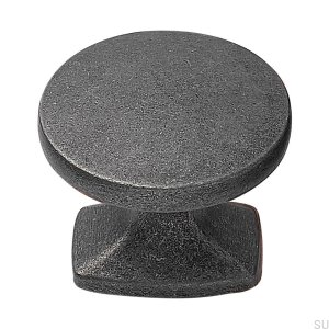 Classic furniture knob, metal, antique gray
