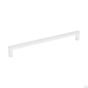 Elongated furniture handle 0143 320 White Metal