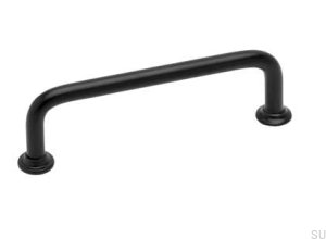 Elongated furniture handle 1353 96 Polished black metal