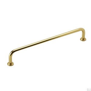 Elongated furniture handle 1353 192 Polished Brass Lacquered