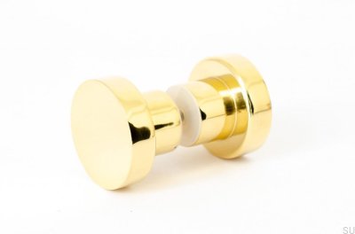 Door knob Dot 40 Polished Brass Unpainted
