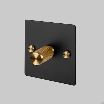 Switch - Premium 1G Dimmer Black/Brass [El120P] English standard